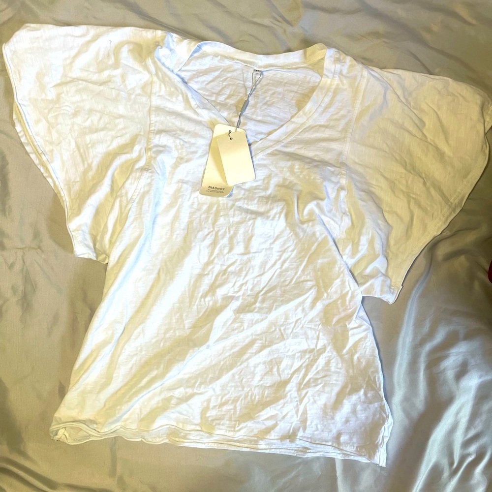 White Shirt with Flared sleeves